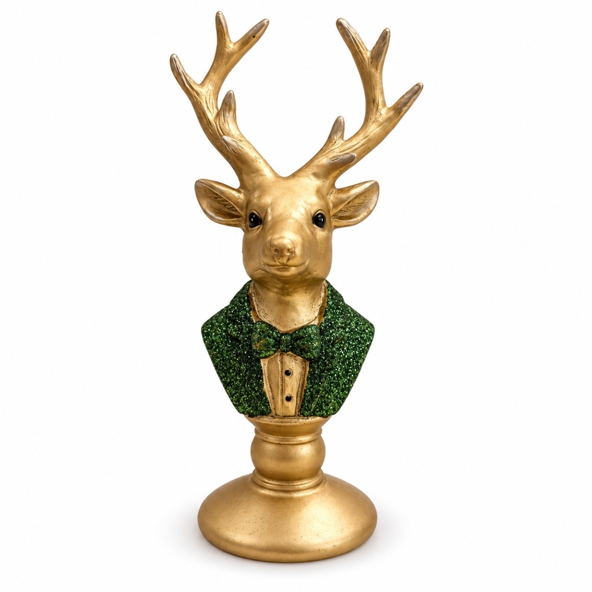 Hirschbüste Gold-Grün – Dekofigur