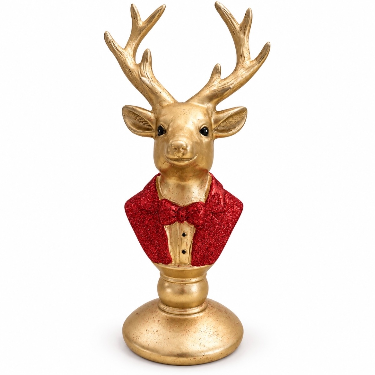 Hirschbüste Gold-Rot – Dekofigur