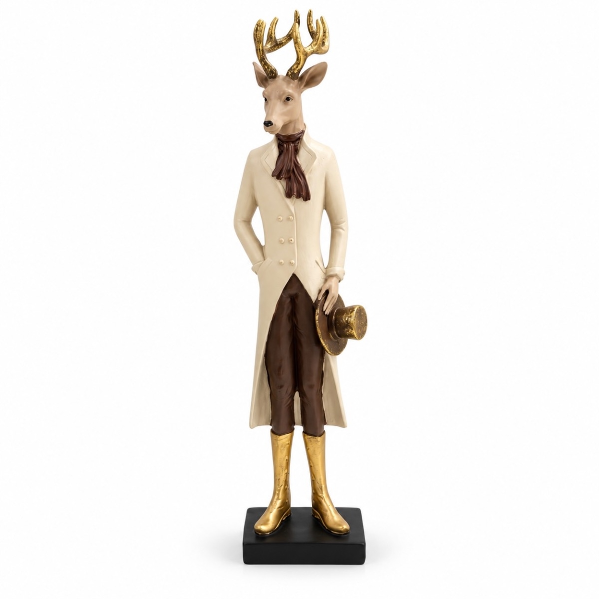 Hirschfigur im eleganten Gehrock – Weihnachtsdeko