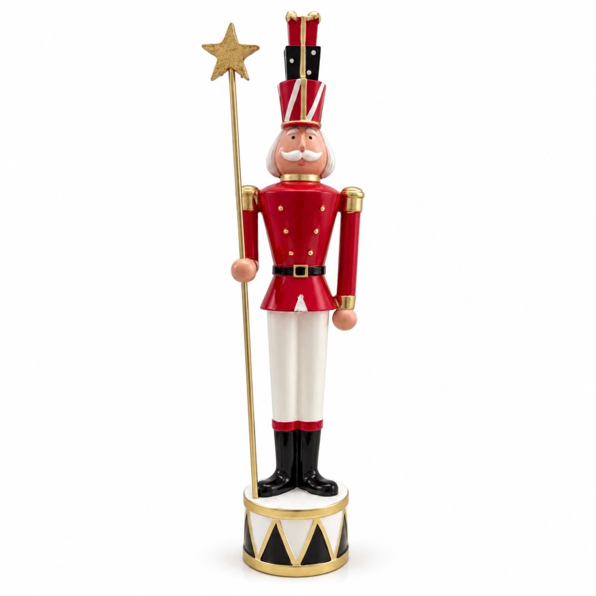 Nussknacker-Dekofigur mit Sternenstab – 45 cm