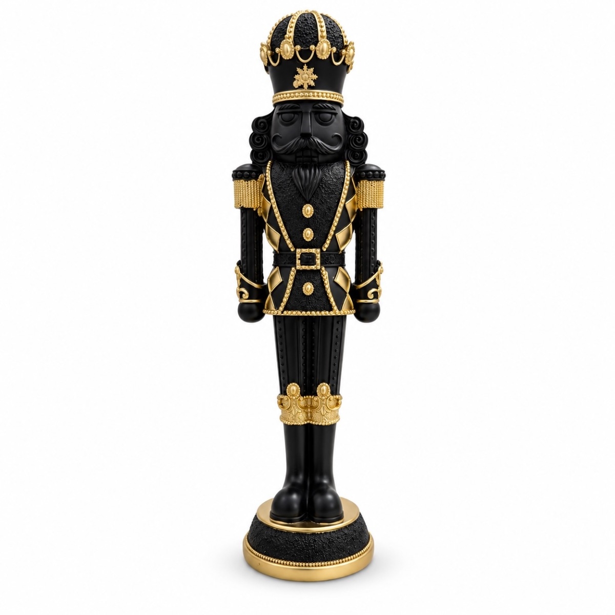 Schwarzer Nussknacker mit Gold – Weihnachtsdeko