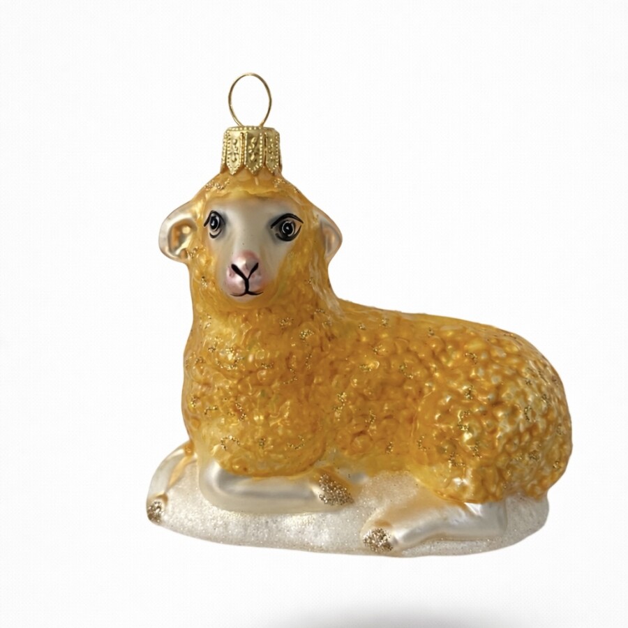 Schaf aus Glas-Braun -Christbaumschmuck