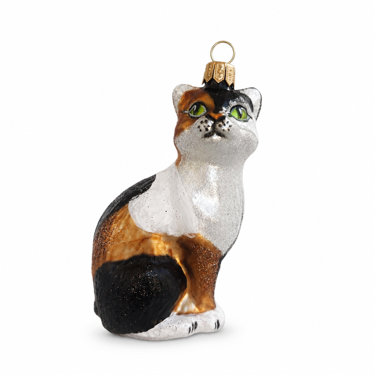  Sitzende Katze aus Glas Christbaumschmuck