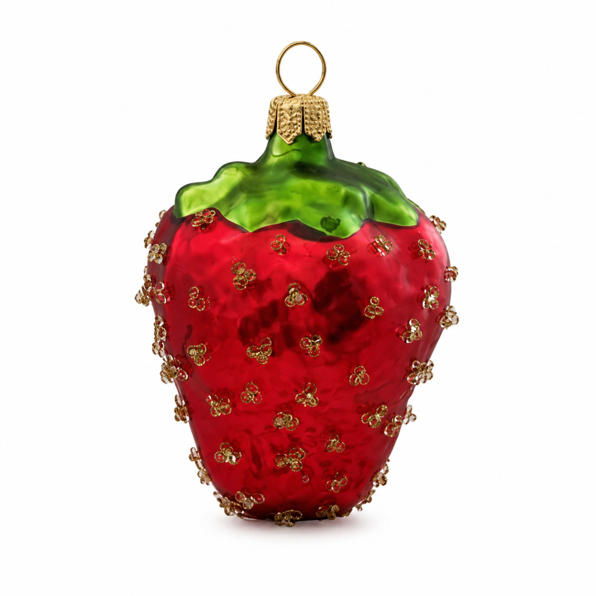 Erdbeere aus Glas – handbemalter Christbaumschmuck 