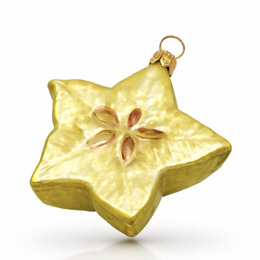 Sternfrucht aus Glas – handbemalter Christbaumschmuck