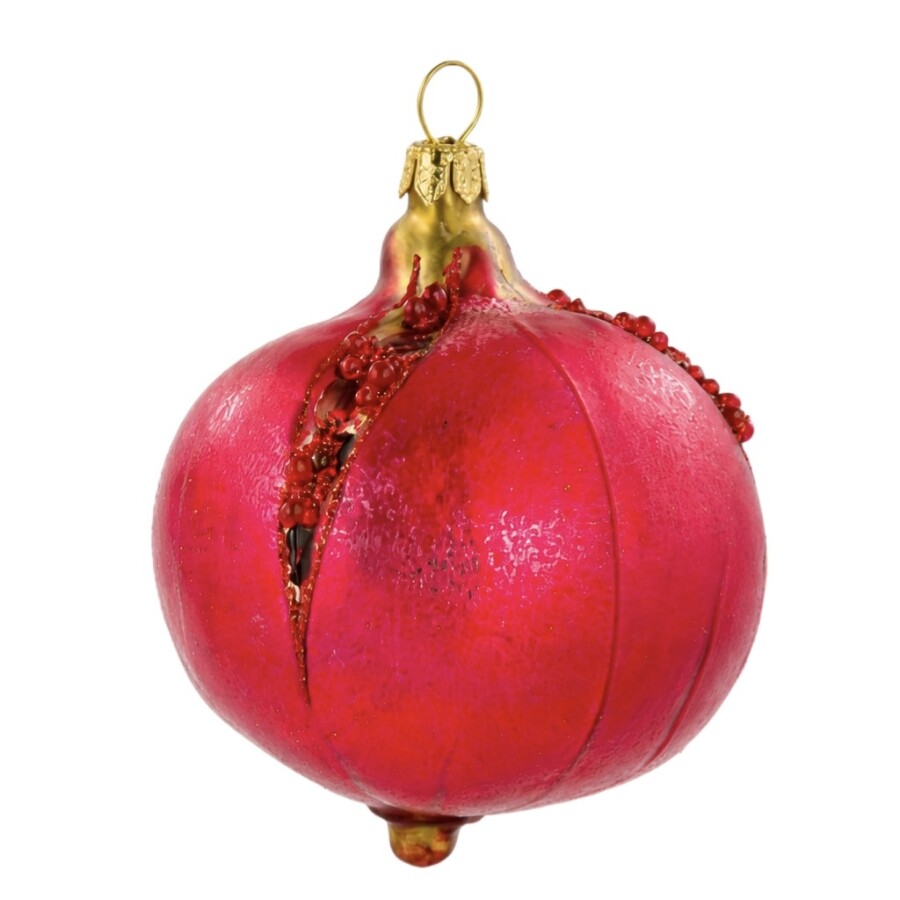 Ganzer Granatapfel aus Glas – Christbaumschmuck