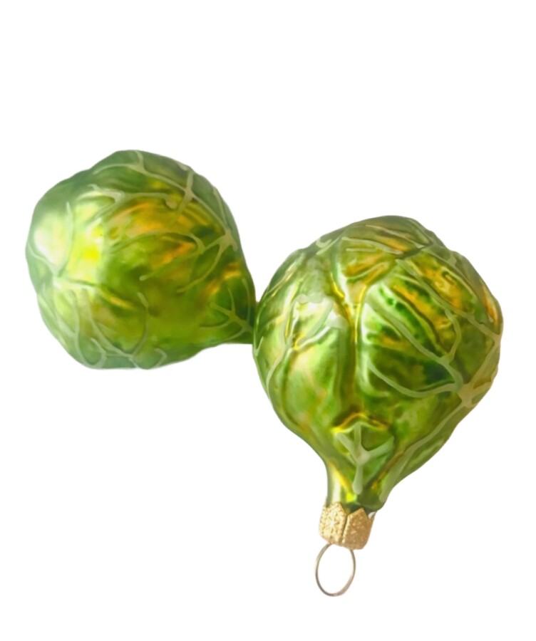 Rosenkohl aus Glas im 2er-Set – Christbaumschmuck