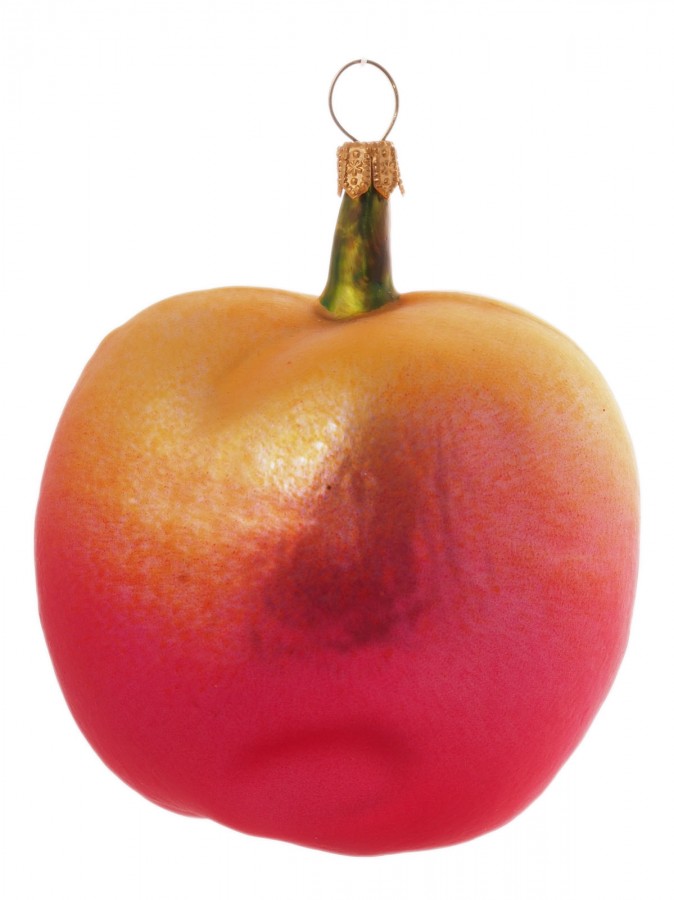 Apfel Rot-Gelber ganzer Apfel Christbaumschmuck aus Glas