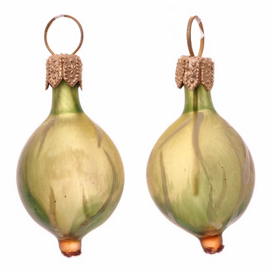 Christbaumschmuck Glas Stachelbeeren handbemalt – Weihnachtsanhänger 2er Set