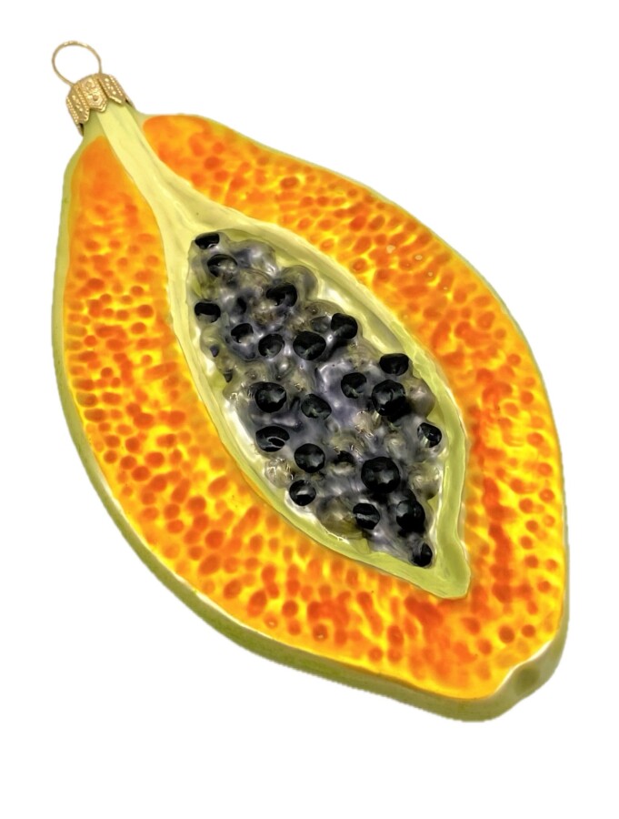 Papaya aus Glas – Christbaumschmuck