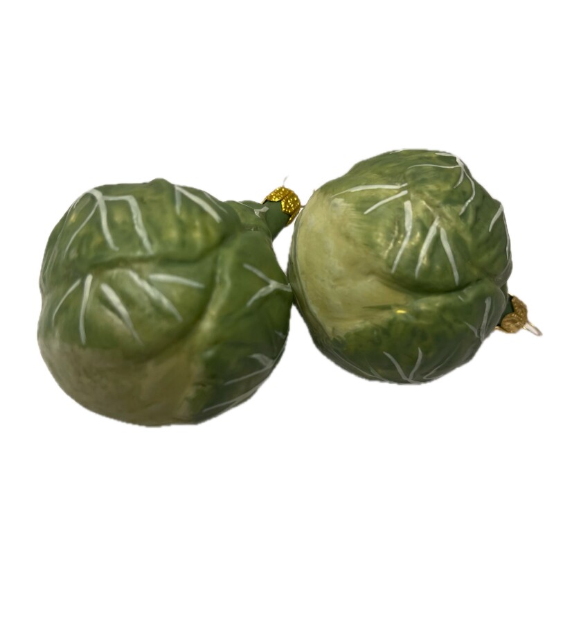 Rosenkohl Christbaumschmuck aus Glas – 2er Set