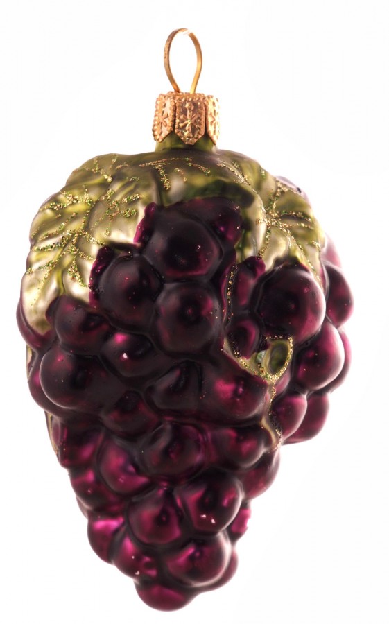 Traube aus Glas – Christbaumschmuck Dunkelviolett