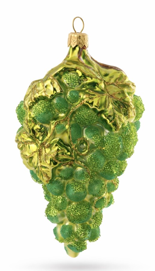 Christbaumschmuck Traube aus Glas-hell Grün 