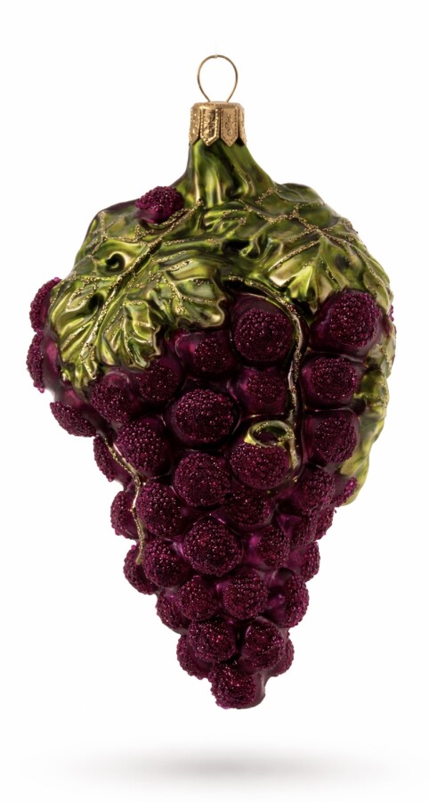 Christbaumschmuck Traube aus Glas – Bordeaux