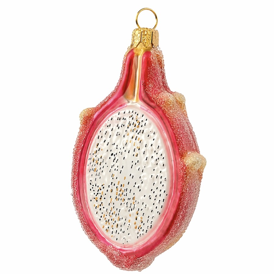 Drachenfrucht Christbaumschmuck aus Glas handbemalt Weihnachtsanhänger Pitaya Ornament