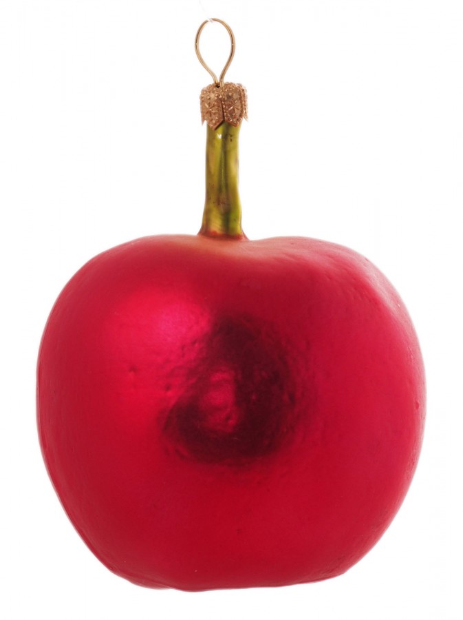 Roter Apfel aus Glas – handbemalter Christbaumschmuck