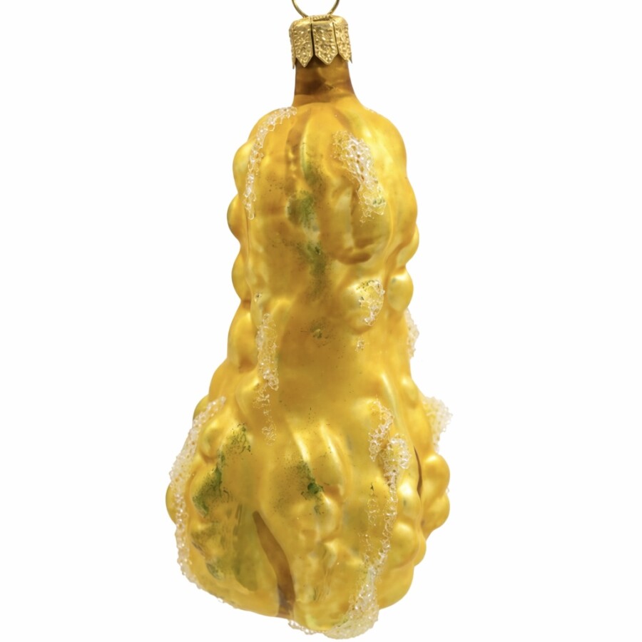 Gelber Zierkürbis aus Glas – Christbaumschmuck
