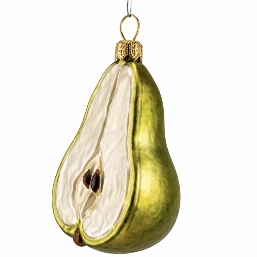 Halbe Birne aus Glas – Christbaumschmuck