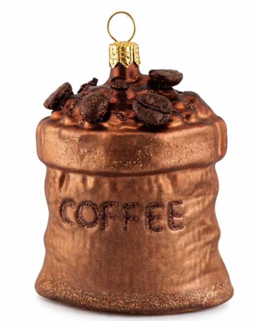 Kaffeesack aus Glas- Christbaumschmuck