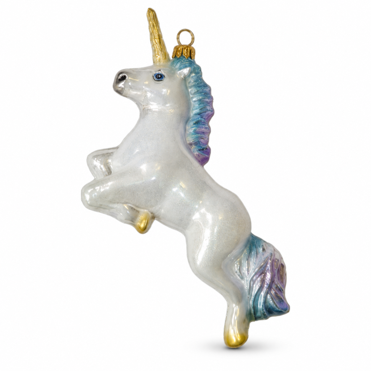 Einhorn aus Glas – Christbaumschmuck