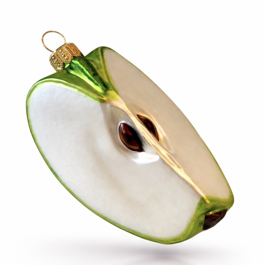 Christbaumschmuck Apfelstück aus Glas