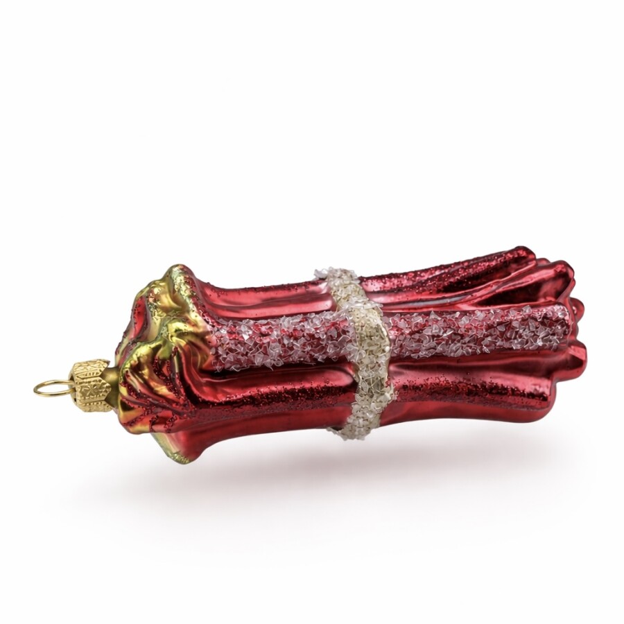 Christbaumschmuck Rhabarber-Glasornament 