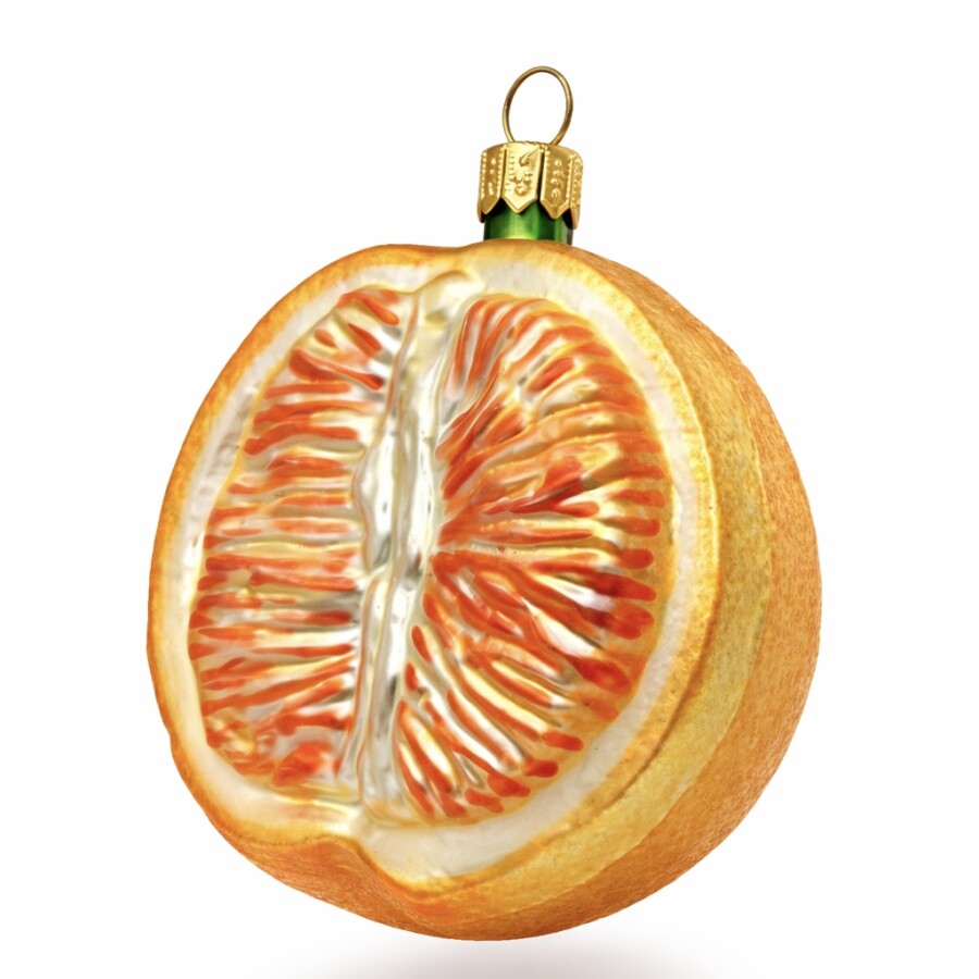 Halbe Orange aus Glas-Christbaumschmuck
