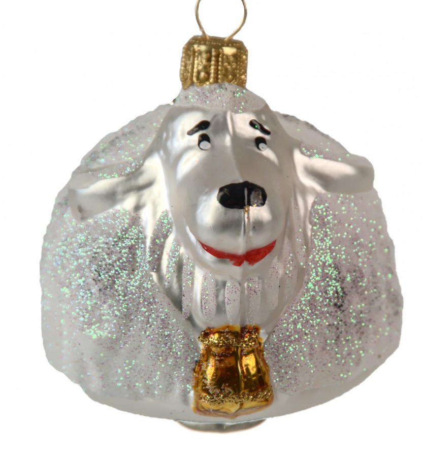 Schaf aus Glas-Christbaumschmuck