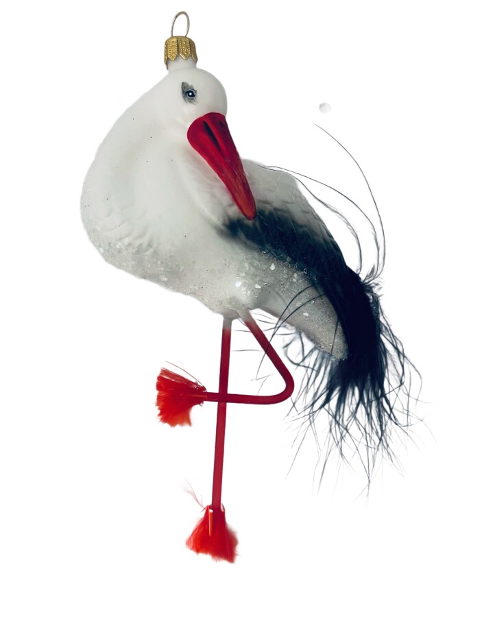 Weihnachtskugel Storch,