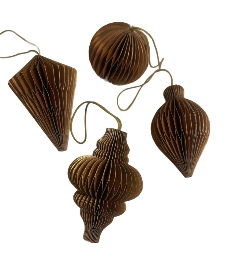 Papierornamente, Weihnachtsbaumdeko, Weihnachtskugel aus Papier