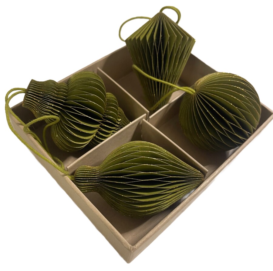 Papierornamente, Weihnachtsbaumdeko, Weihnachtskugel aus Papier