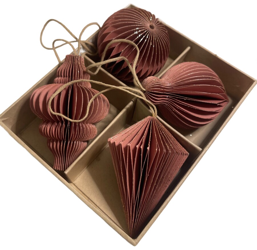 Papierornamente, Weihnachtsbaumdeko, Weihnachtskugel aus Papier