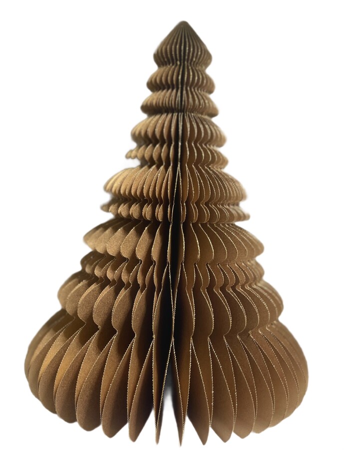 Papierbaum Gold-Braun 30 cm – Only Natural, Weihnachtsdeko, Weihnachtsbaum aus Papier