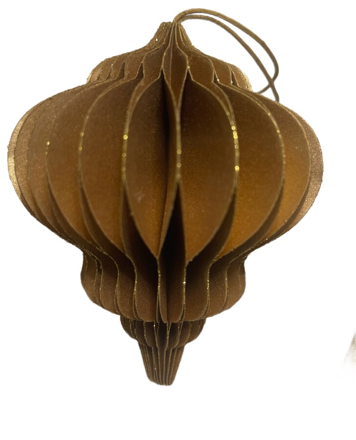 Papierornament von Only Natural – Warmer Braun-Gold-Schimmer mit natürlicher Eleganz