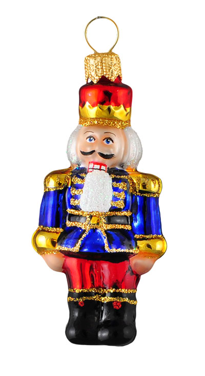 Christbaumschmuck Nussknacker blau-gold – Glas