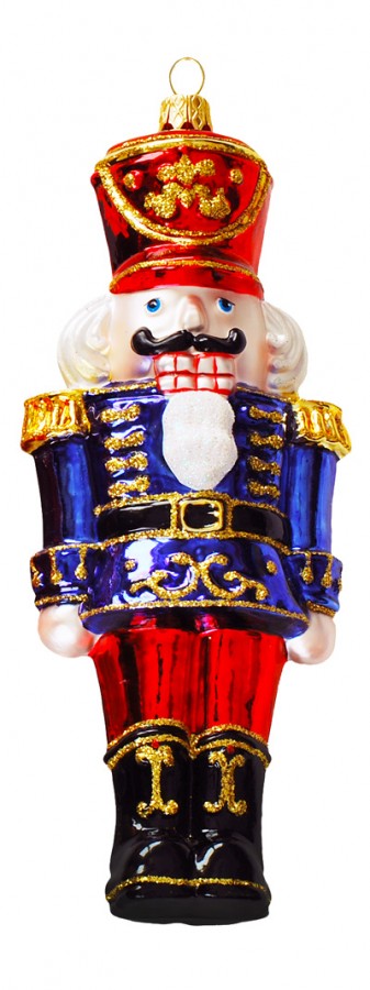 Nussknacker Blau Christbaumschmuck aus Glas 