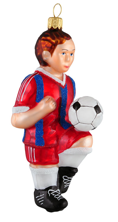 Fussballer FCB-Christbaumschmuck aus Glas
