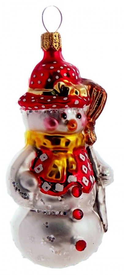 Schneemann-Christbaumschmuck aus Glas