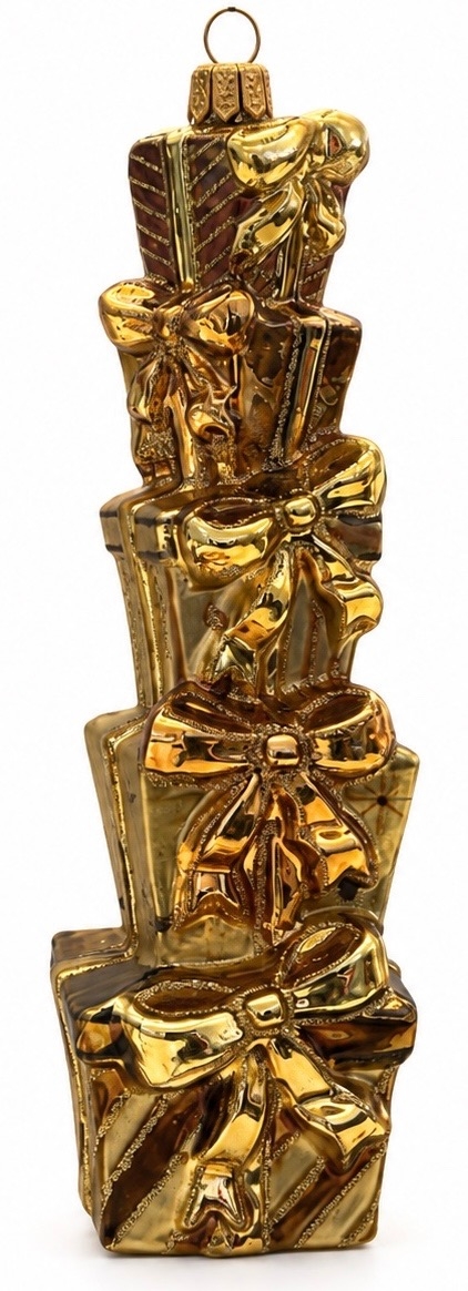 Goldene Geschenkpakete – Christbaumschmuck aus Glas-Huras Family