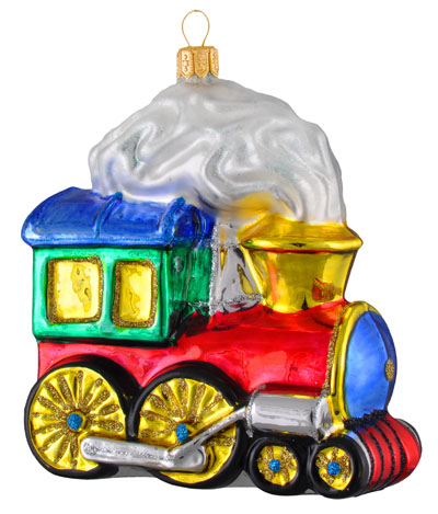 Lokomotive aus Glas – nostalgischer Christbaumschmuck Weihnachten