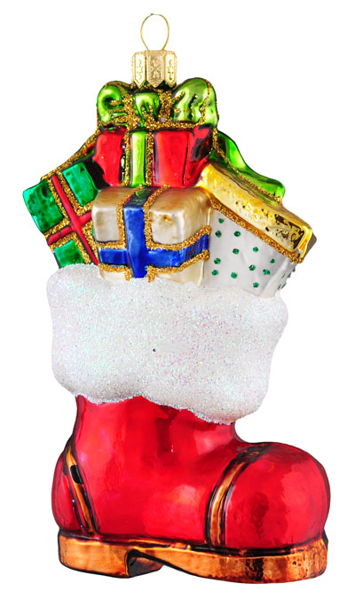 Weihnachtsmannstiefel Christbaumschmuck aus Glas