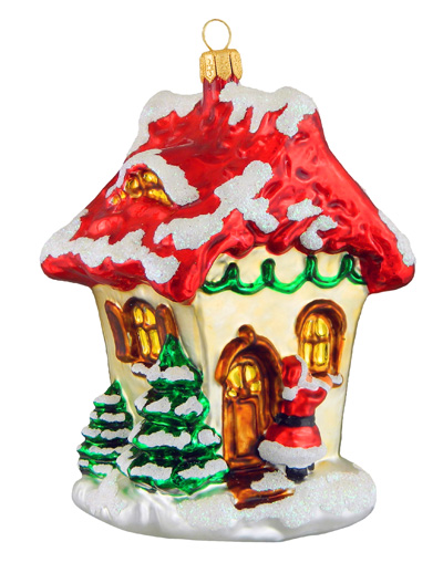 Weihnachtshütte Christbaumschmuck aus Glas