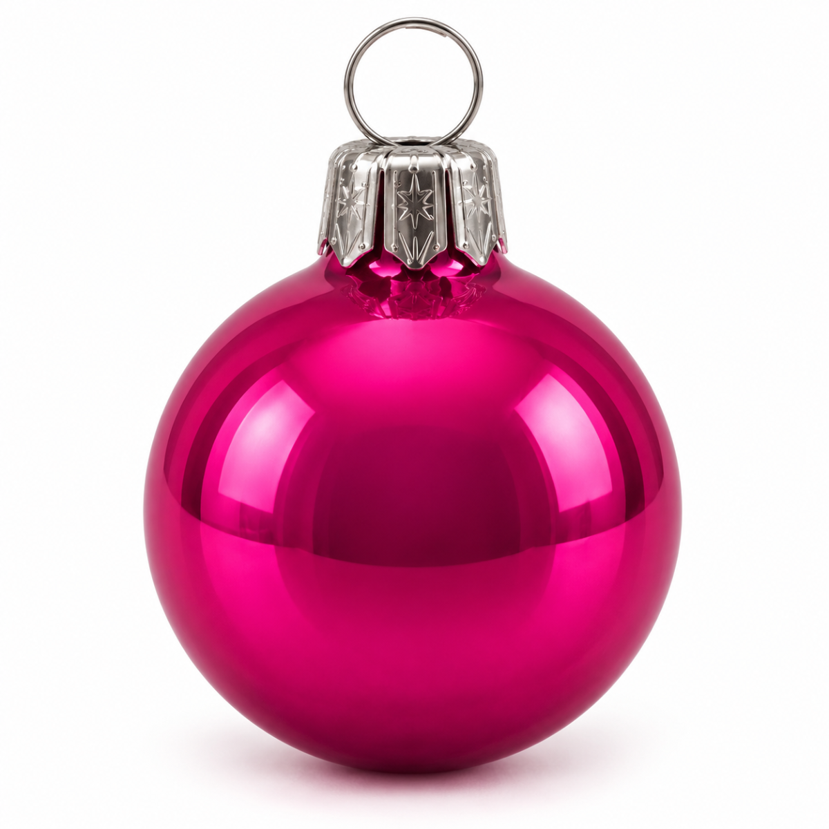 Fuchsia Glas-Weihnachtskugeln – Box mit 6 Kugeln