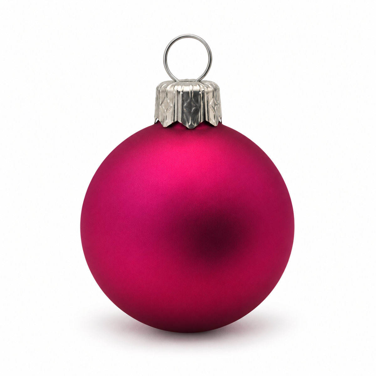 Matte Glas-Weihnachtskugeln in Beeren-Fuchsia – 8 cm