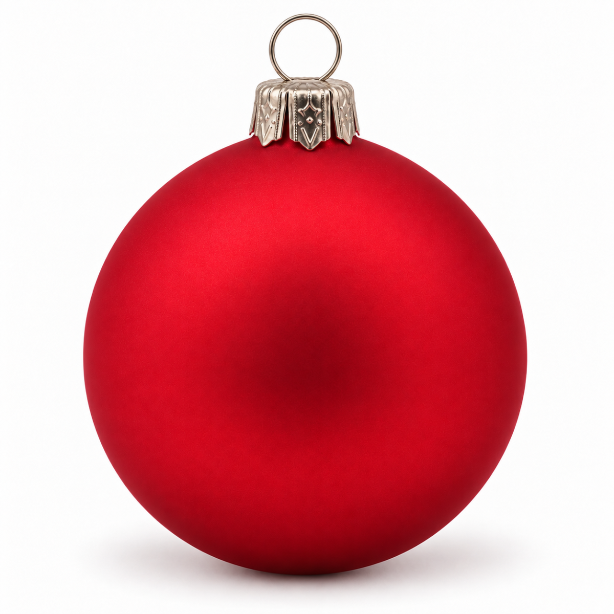 Matte rote Glas-Weihnachtskugeln, 4er-Packung – 10 cm