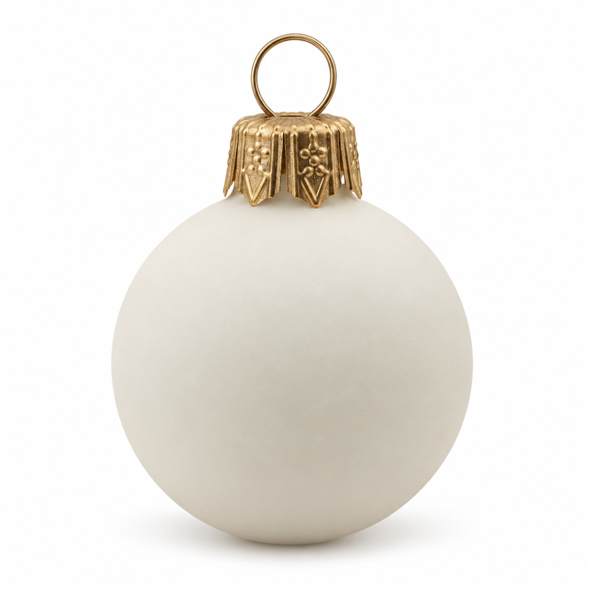 Matte weiße Glas-Weihnachtskugeln, 6er-Packung – 8 cm