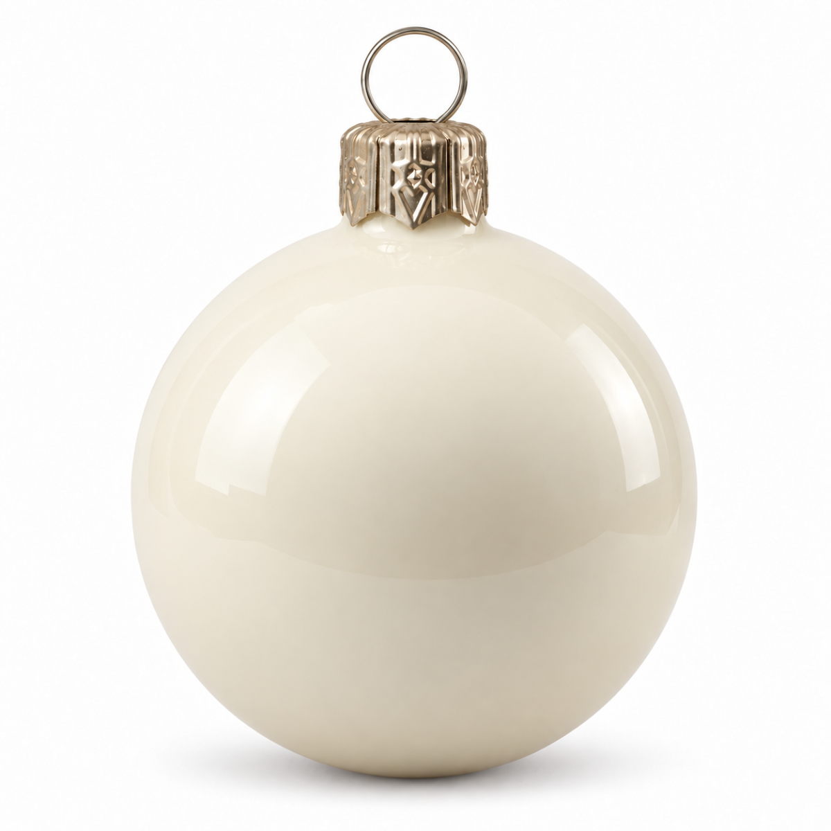 Weiße Glas-Weihnachtskugeln, 4er-Packung – 10 cm
