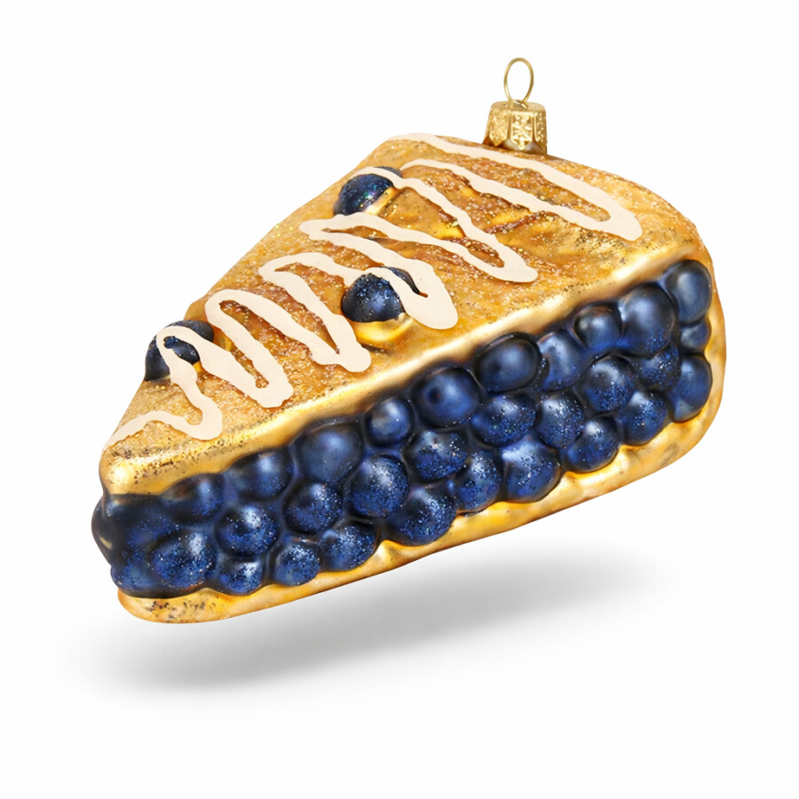 Süße Weihnachtsmomente- Blaubeerkuchen aus mundgeblasenem Glas