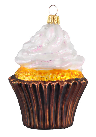 Christbaumschmuck Cupcake aus Glas- süßes Highlight für Ihren Weihnachtsbaum